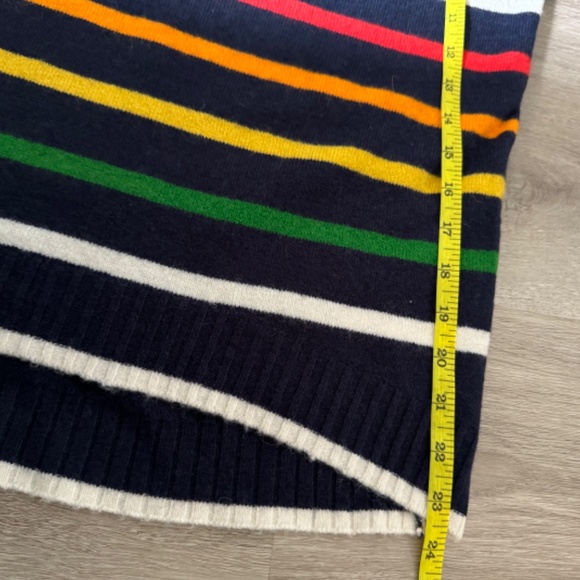 NWT J.CREW Navy Blue Rainbow Striped Alpaca Wool Blend Soft Turtleneck Sweater - Picture 6 of 6